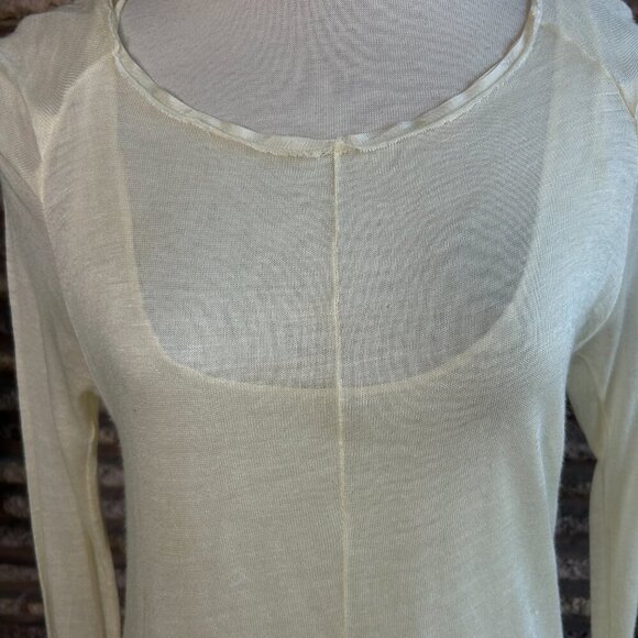 RN Covertible Ivory Sheer Double Layer Tank and Sweater Size Small - Picture 6 of 9